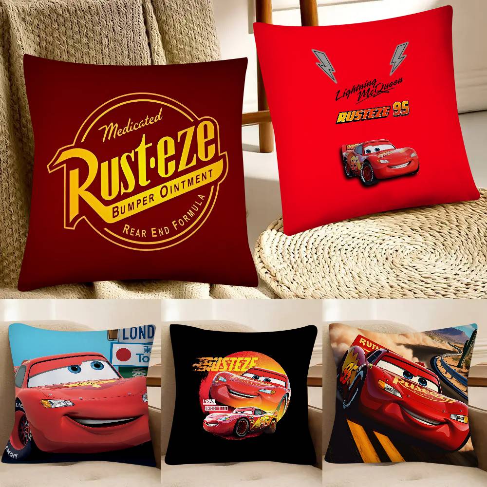 Lighting Mcqueen Decor - Capa de Almofada Quadrada Fashion Carro
