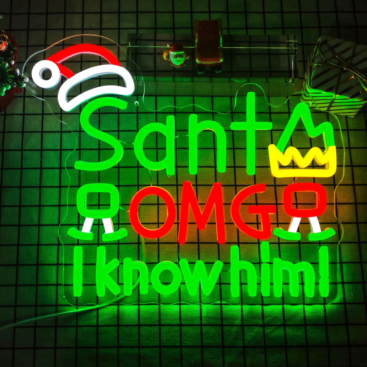Santa'S Elves Holiday Lighting & Decor Llc - Letreiro Neon USB Santa OMG I