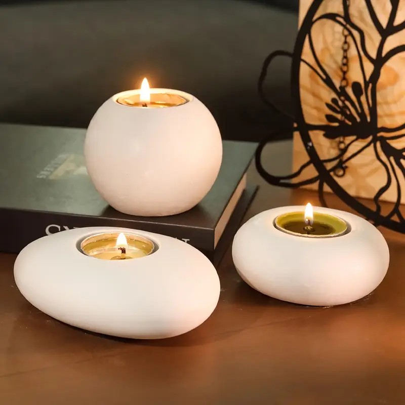 Candle Holder Set - Molde de silicone de resina de