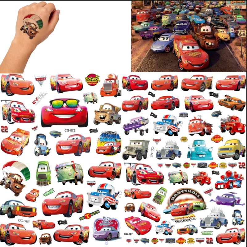 Lighting Mcqueen Decor - Tatuagens Temporárias para Crianças Disney Cars