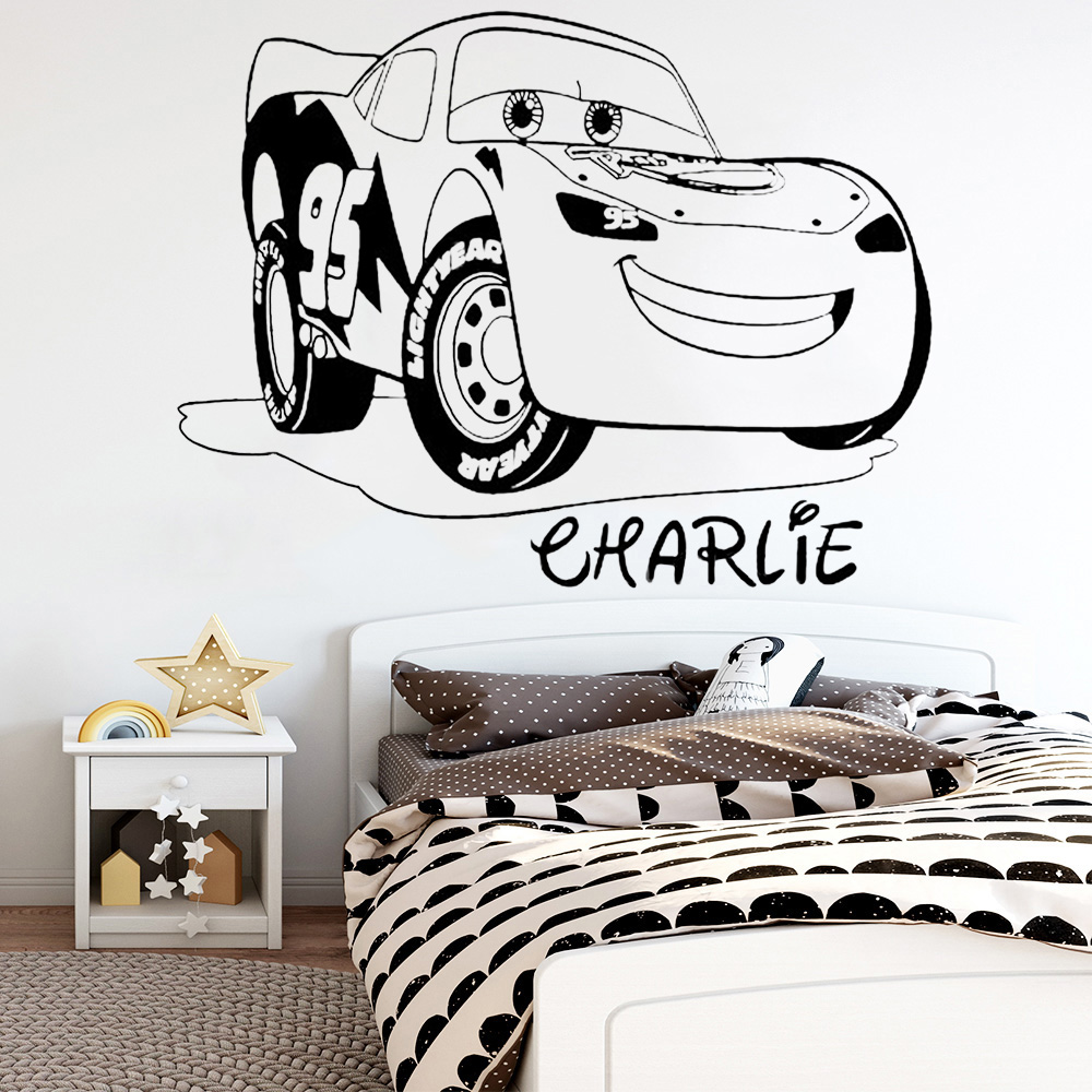 Nome personalizado decalques d - Lighting Mcqueen Decor avaliação e preço