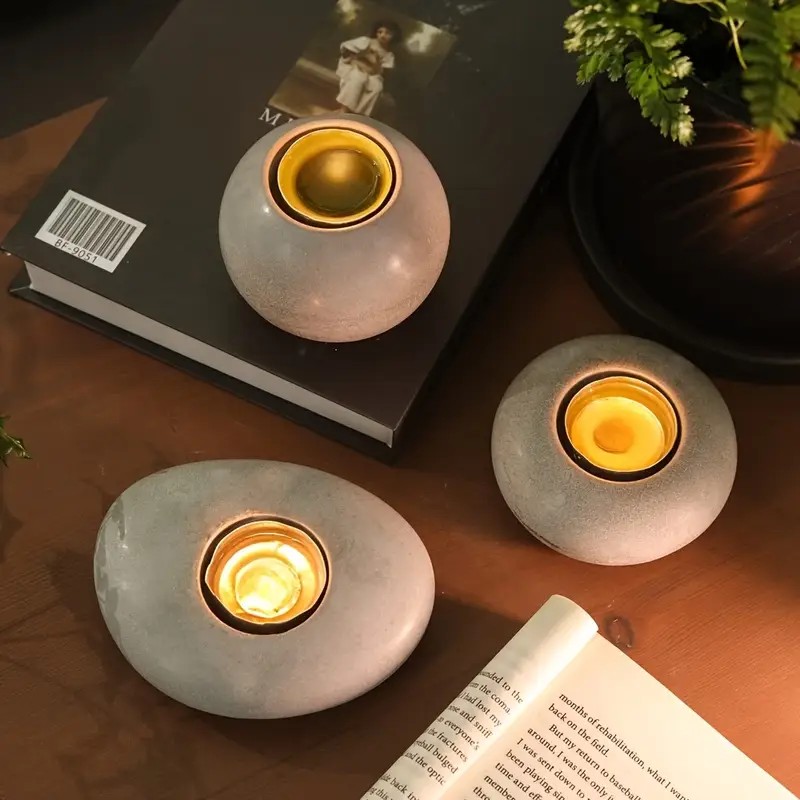 Molde de silicone de resina de - Candle Holder Set avaliação e preço