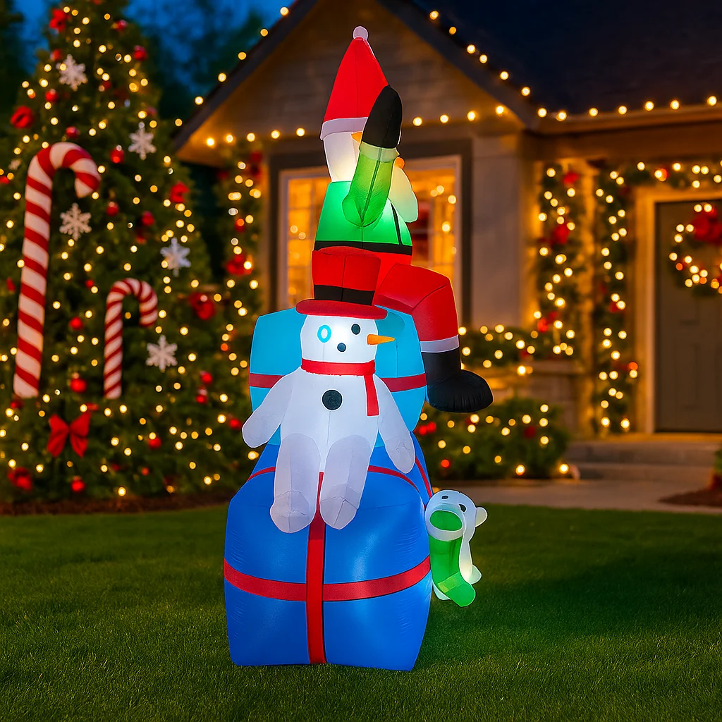 2.1m/6.8ft boneco de neve sant - Santa'S Elves Holiday Lighting & Decor Llc avaliação e preço
