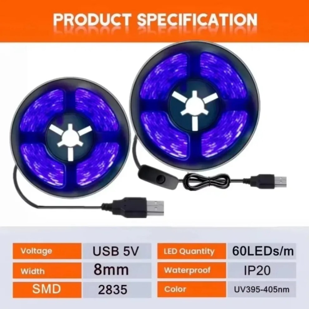 Fita LED UV SMD2835 DC5V 395-4 - Decor Lighting Hours avaliação e preço