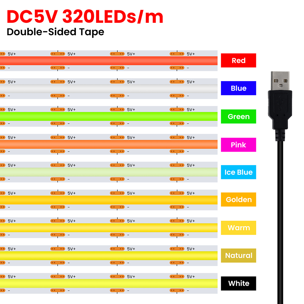 5v usb 3mm 5mm pcb cob led luz - Decor Lighting Hours avaliação e preço